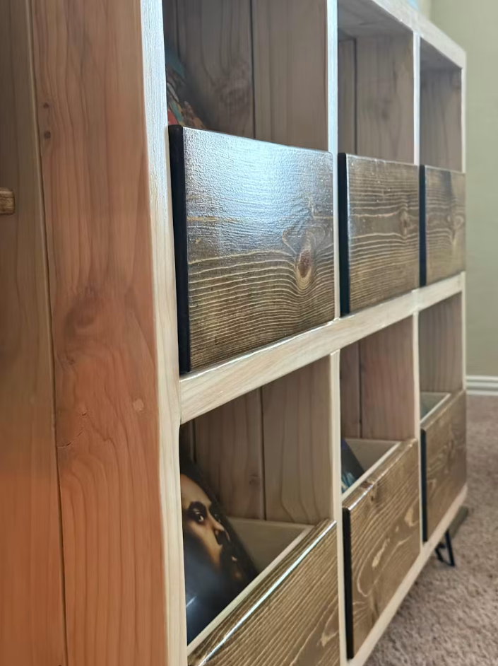 6-Pack Vinyl Record Storage with Drawers