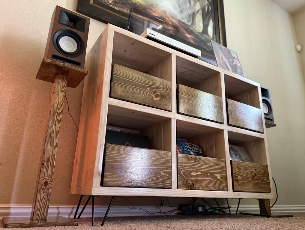6-Pack Vinyl Record Storage with Drawers
