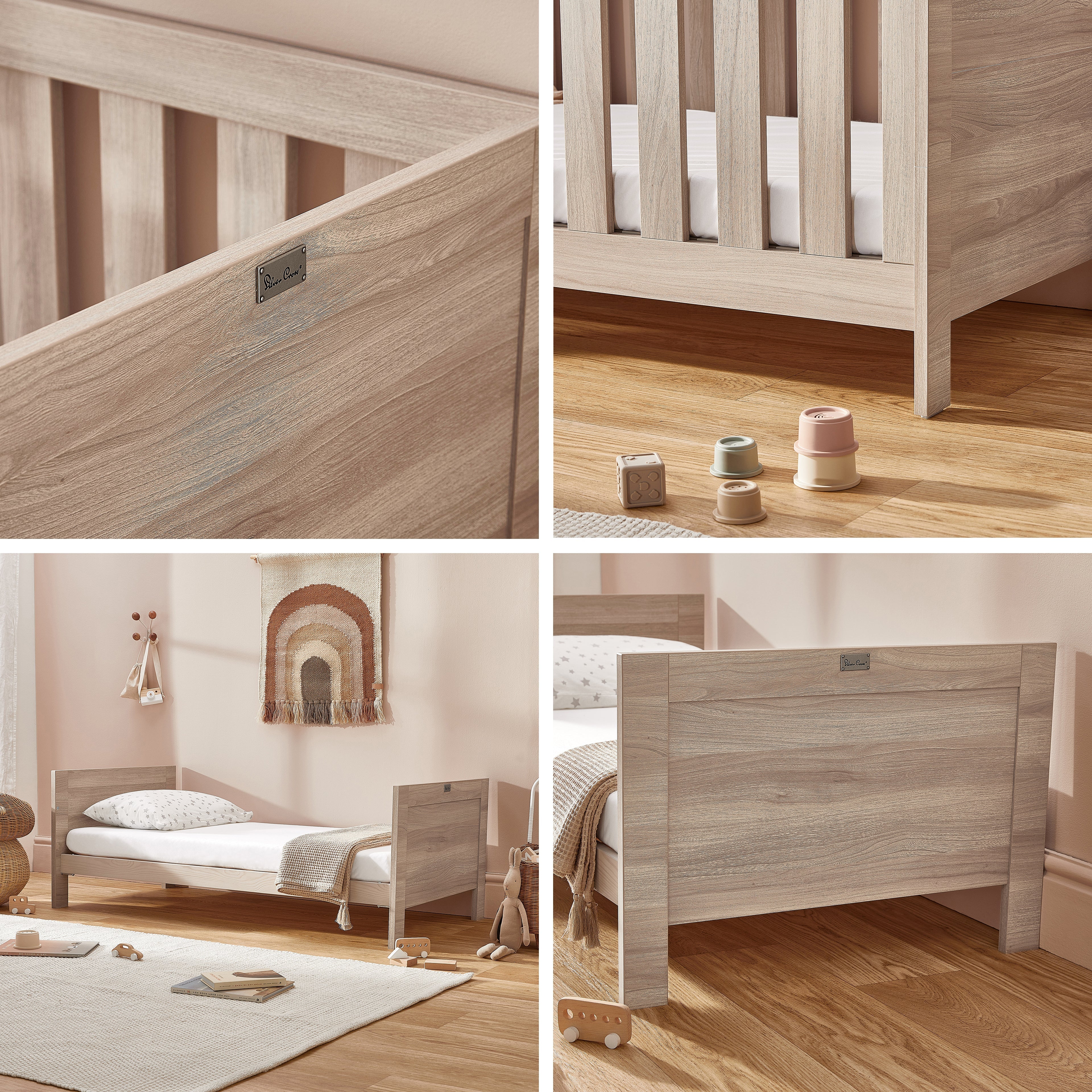 Bromley Oak 2 Piece Nursery Room Set With Mattress