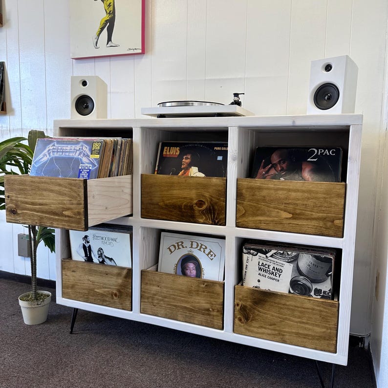 6-Pack Vinyl Record Storage with Drawers