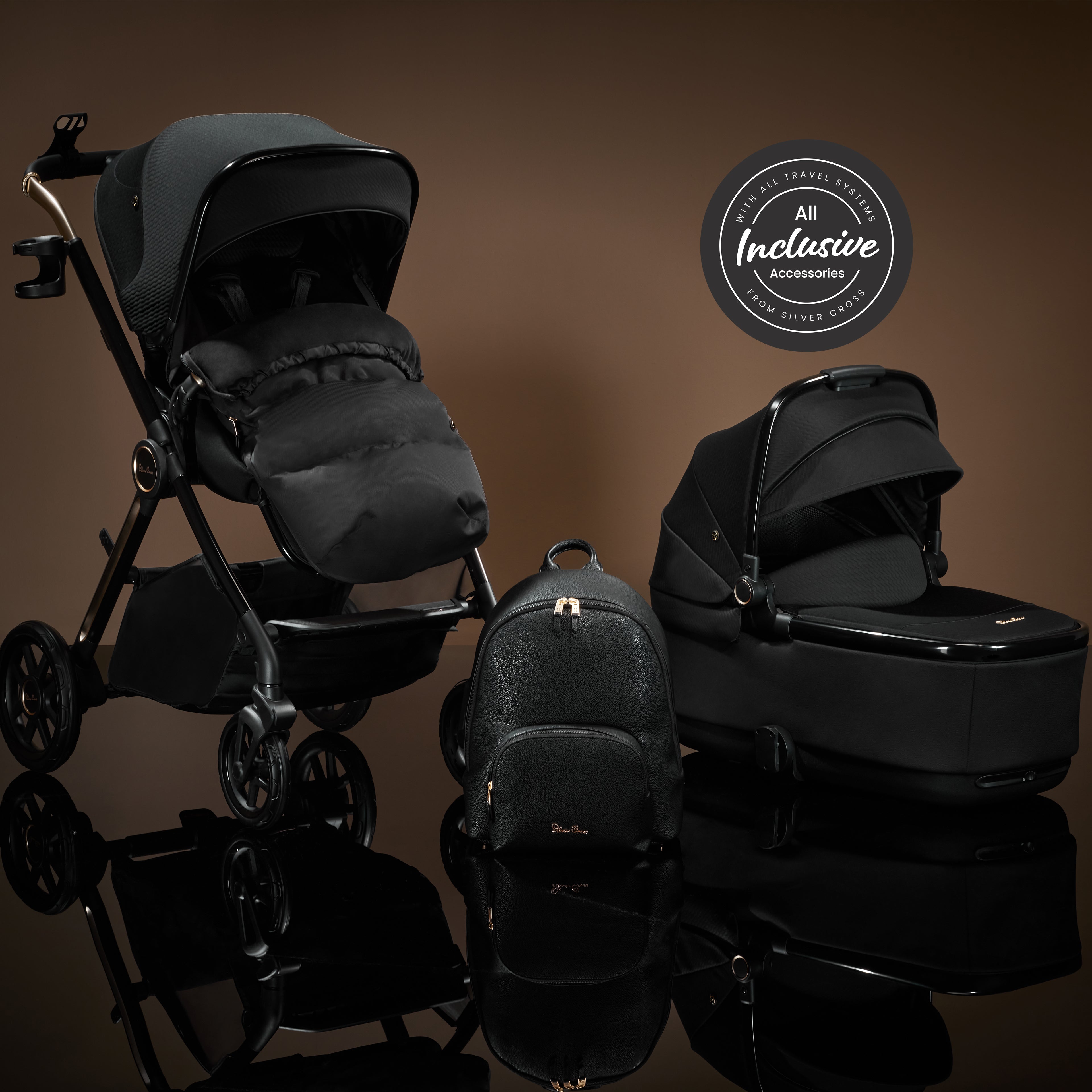 Reef 2 SPECIAL EDITION Espresso Travel System Ultimate 360 Iconic Black Infant Carrier Bundle (11 piece)