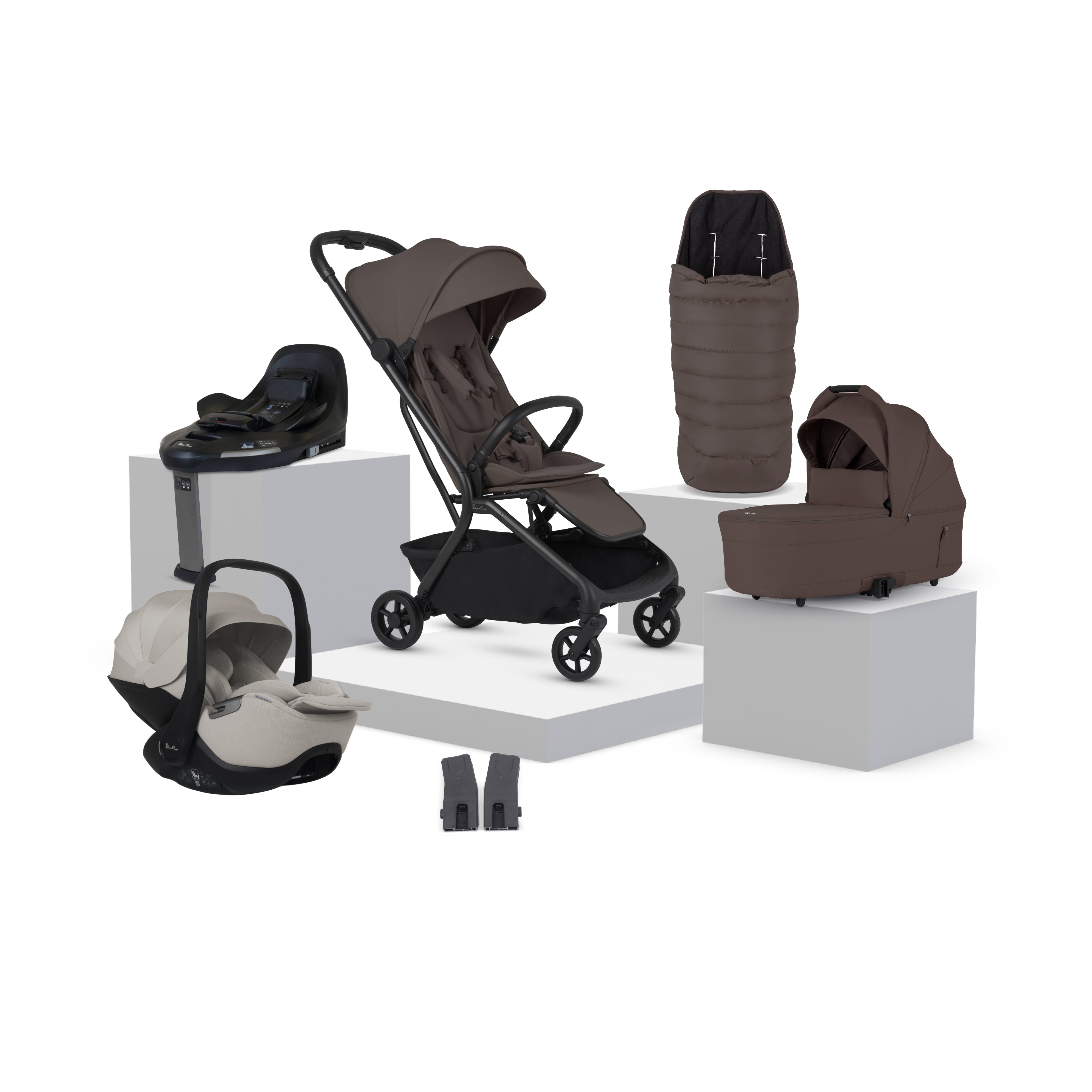 Nia Chocolate Compact Travel System Natural Taupe (8 Piece)