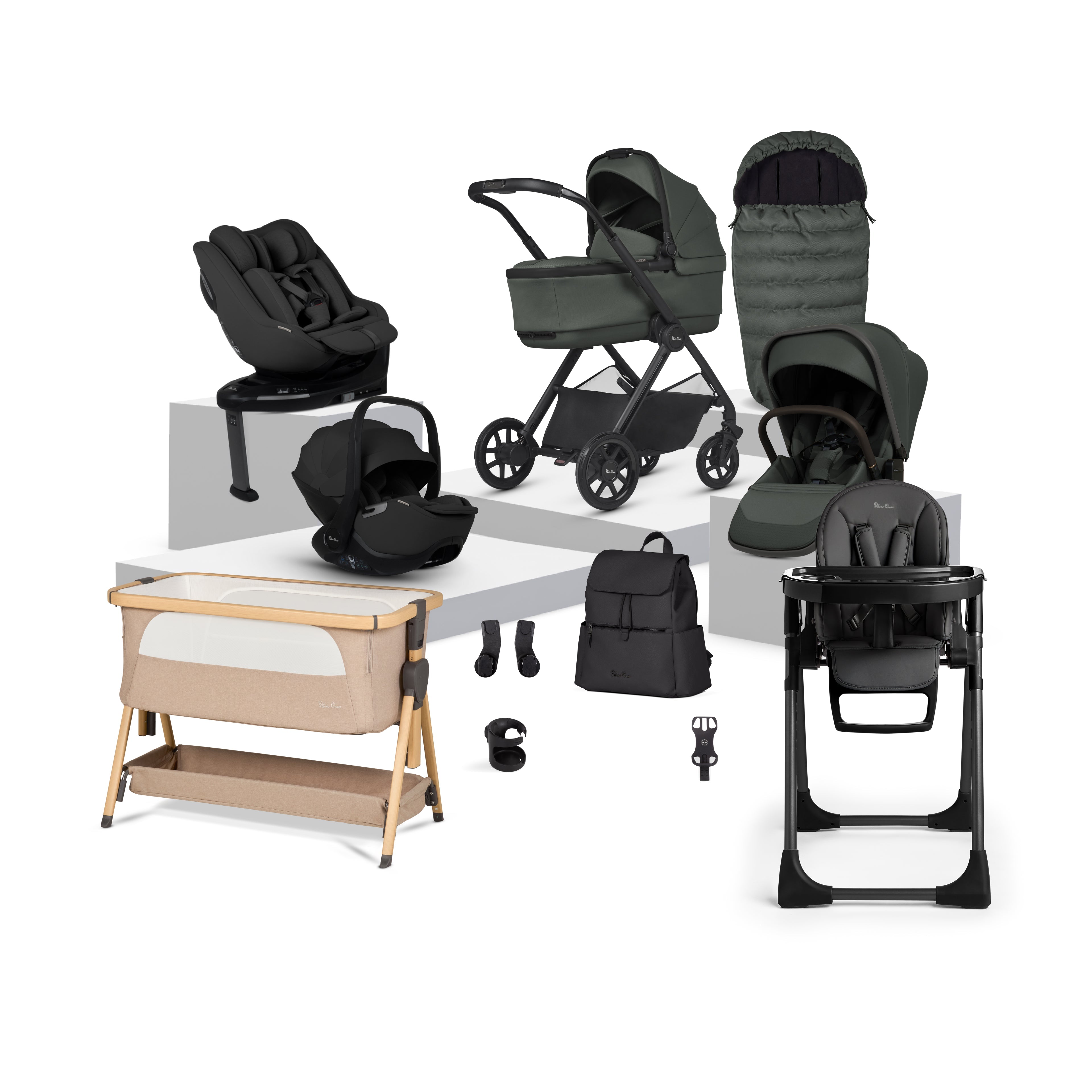 Reef 2 Pewter Travel System Ultimate Family Baby Bundle (15 piece)