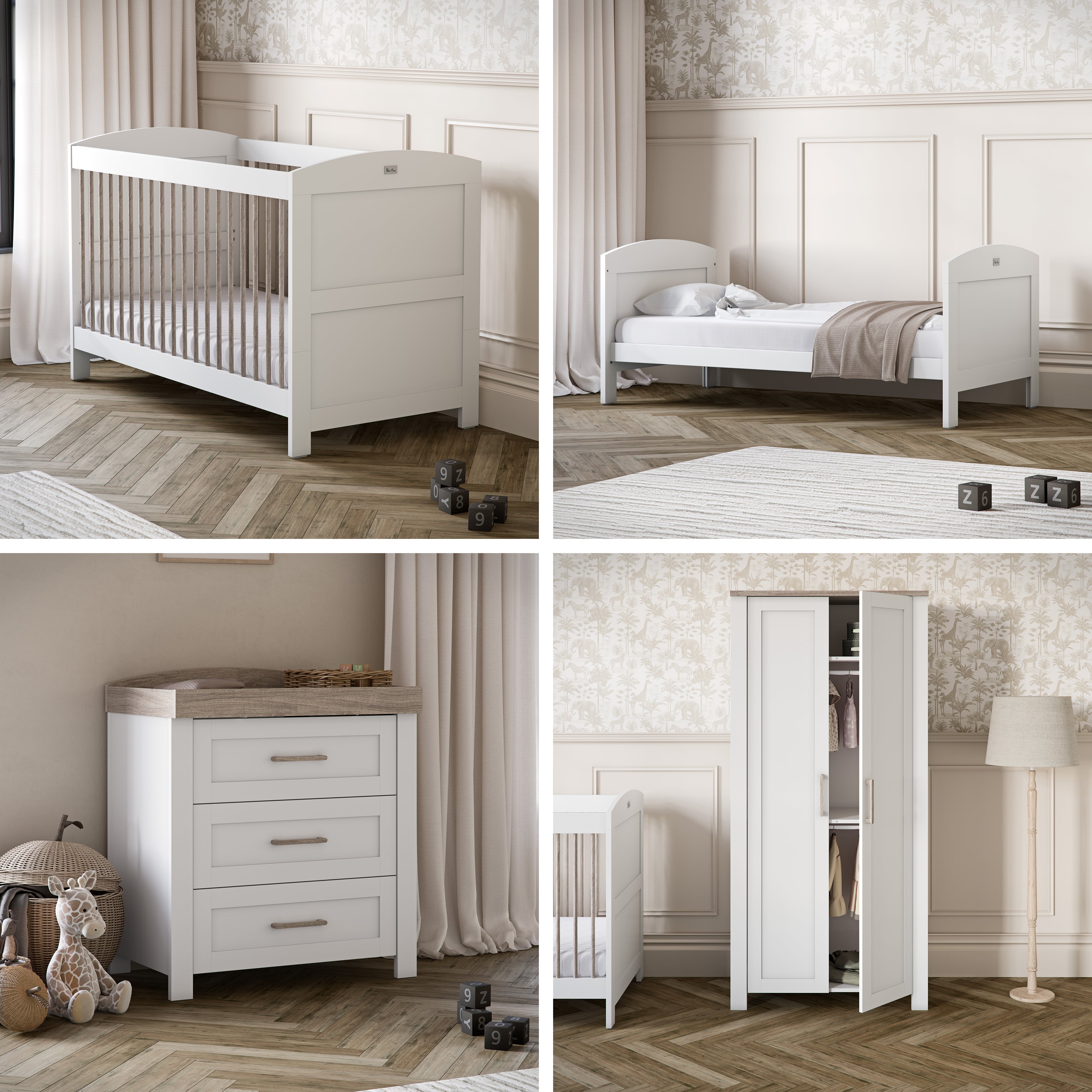 Valencia 4 Piece Nursery Room Set With Mattress