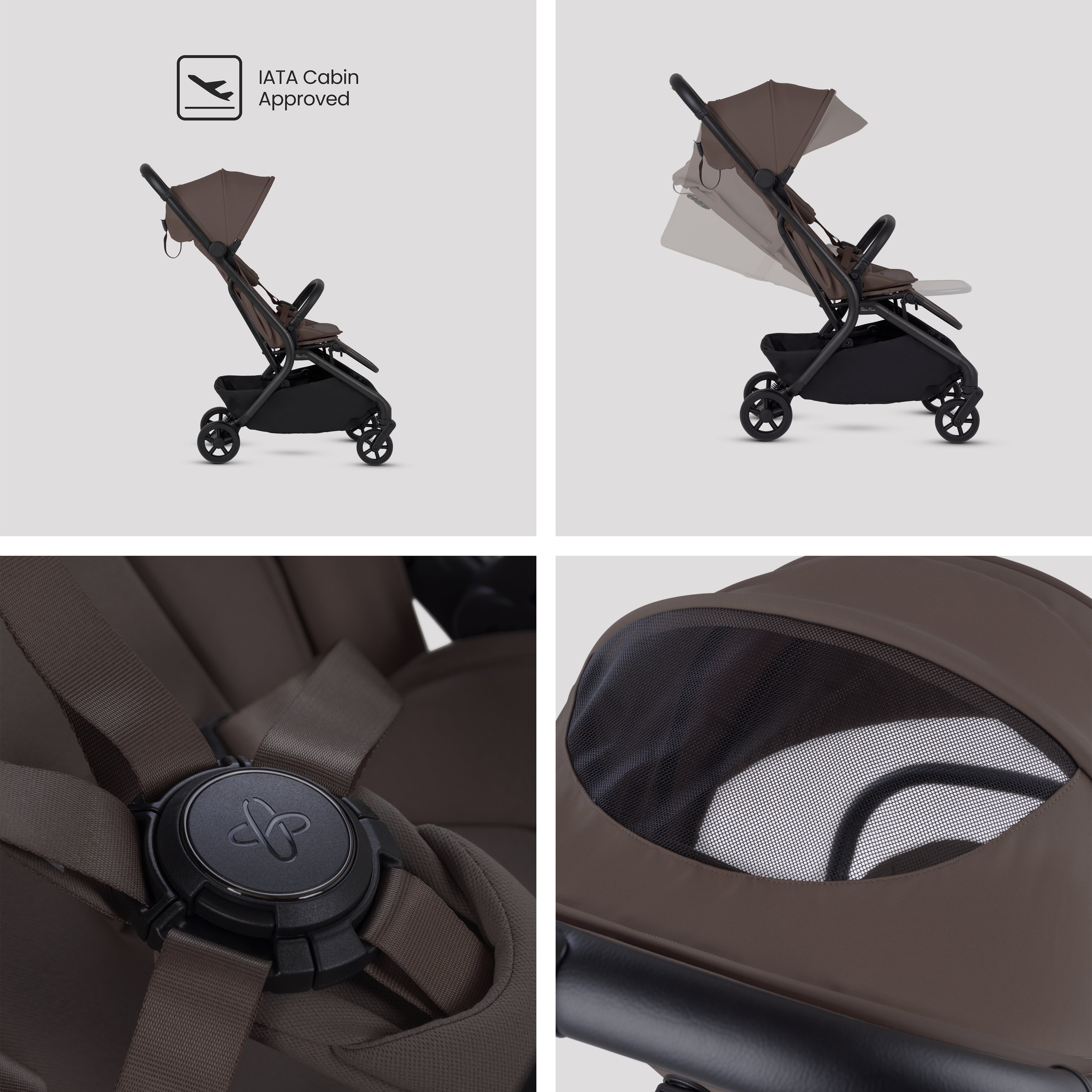 Nia Chocolate Compact Travel System Natural Taupe (8 Piece)