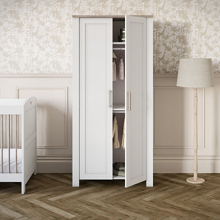 Valencia 3 Piece Nursery Set Convertible Cot to Toddler Bed, Dresser & Wardrobe