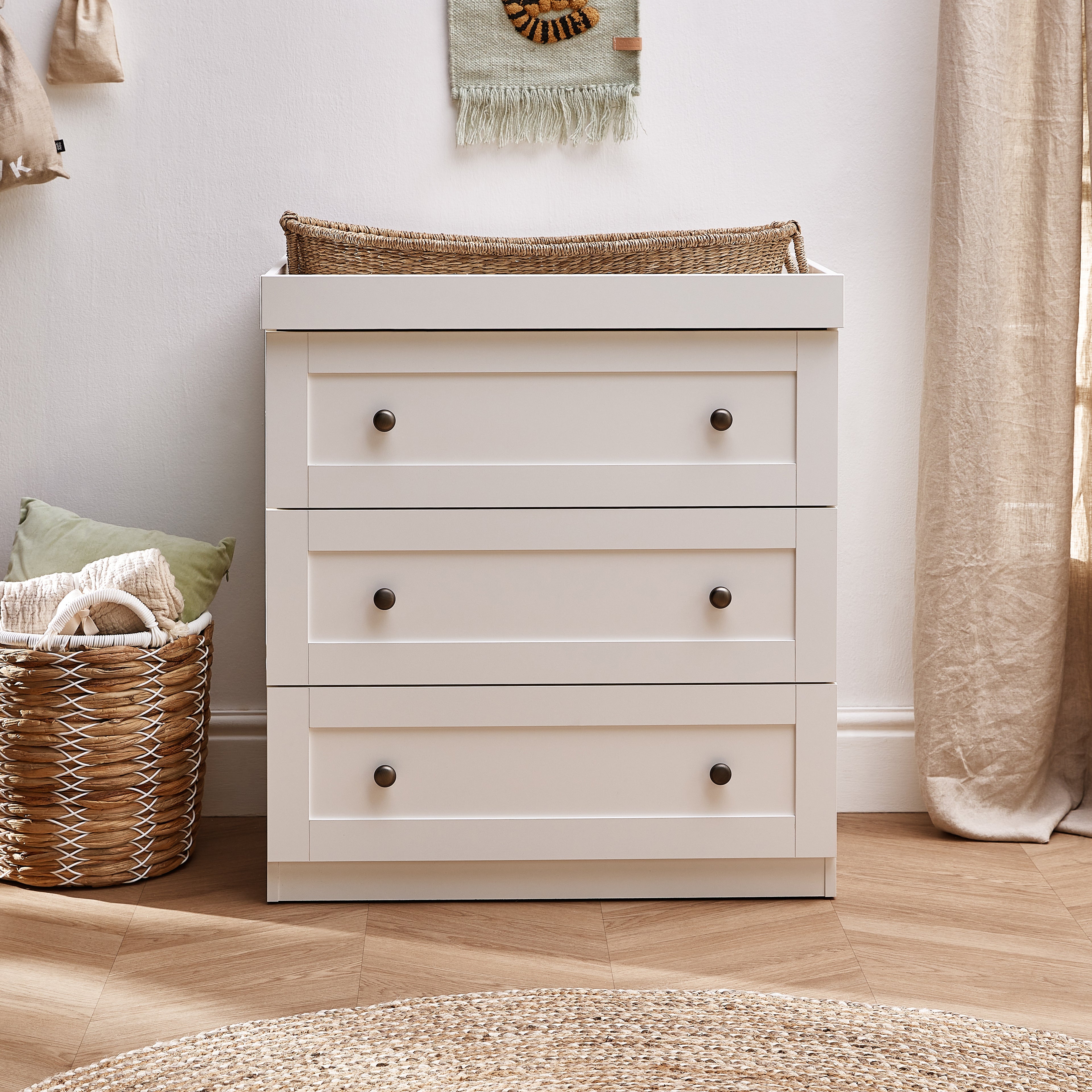 Bromley White 3 Piece Nursery Room Set With Mattress
