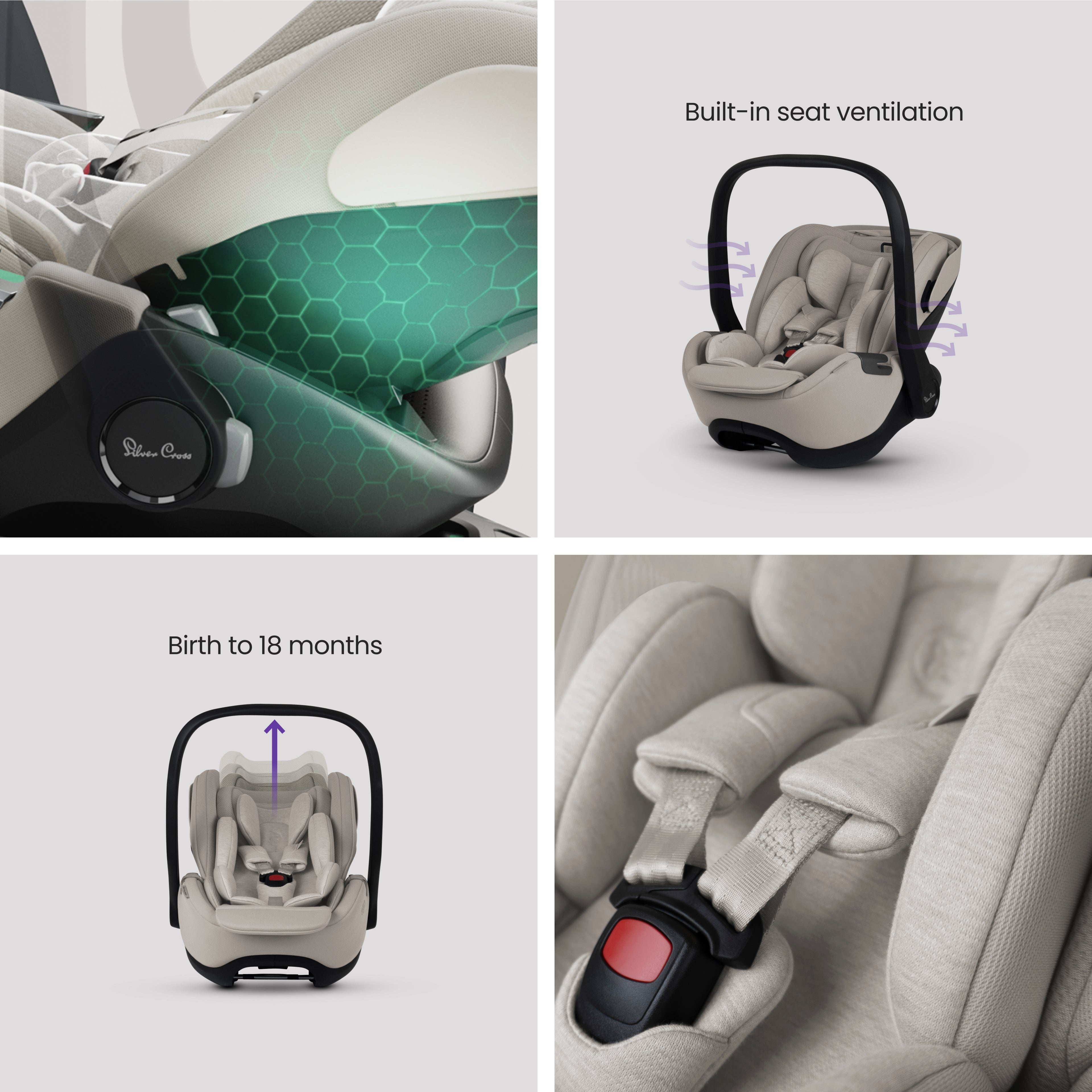 Glide Plus 360 Infant Car Seat Natural Taupe & Base Plus 360