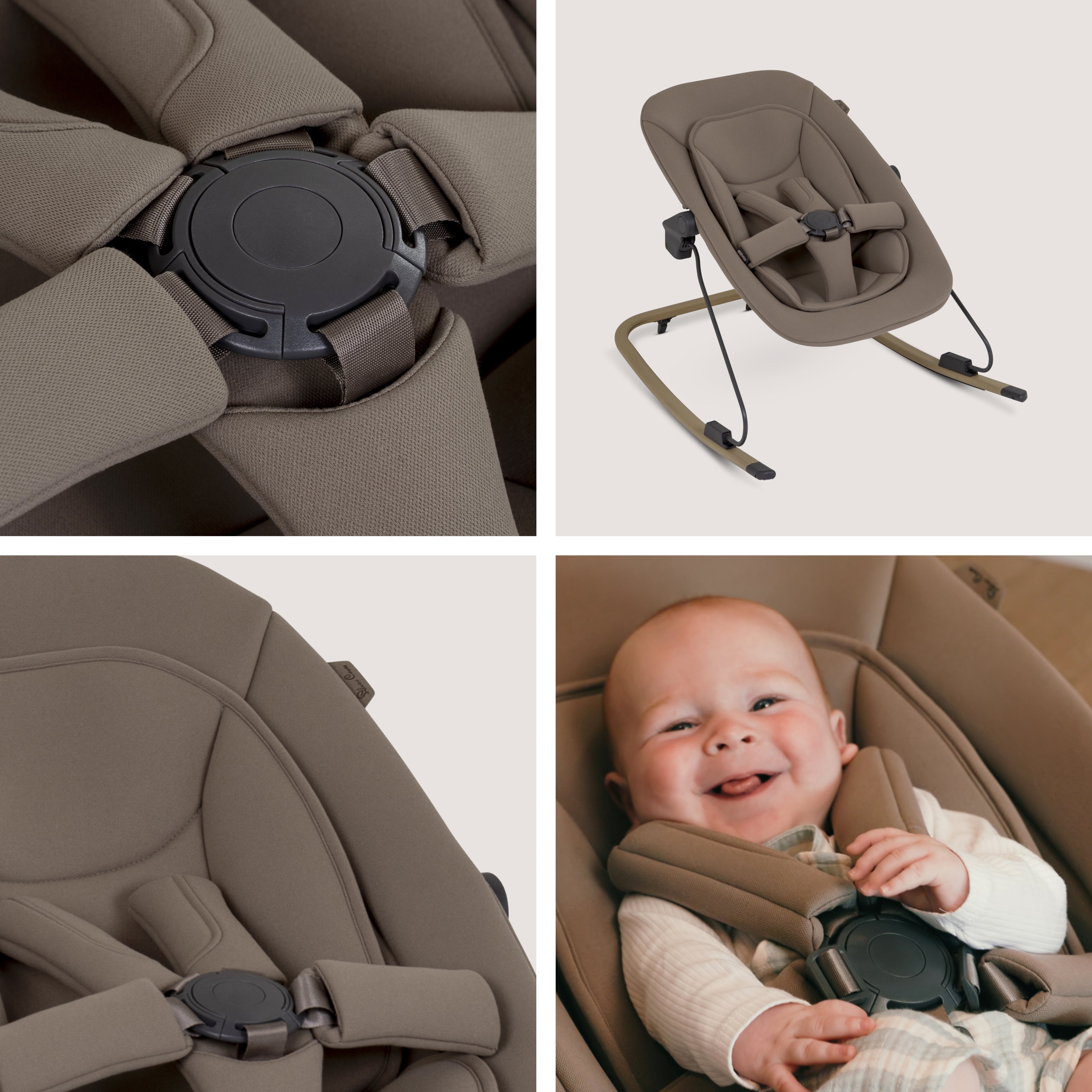 Nest & Nurture Highchair and Bouncer Bundle Biscuit