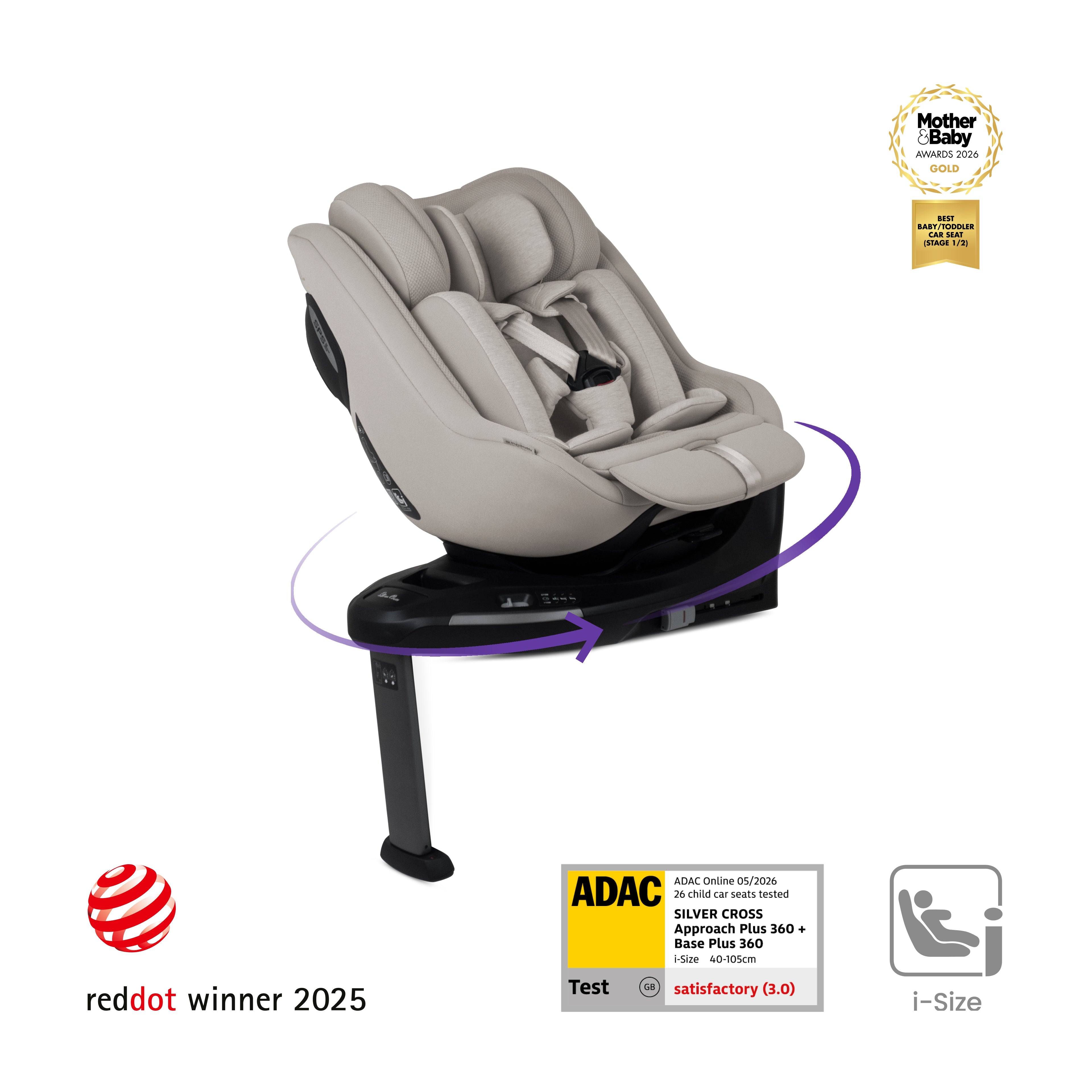 Approach Plus 360 Car Seat Natural Taupe & Base Plus 360