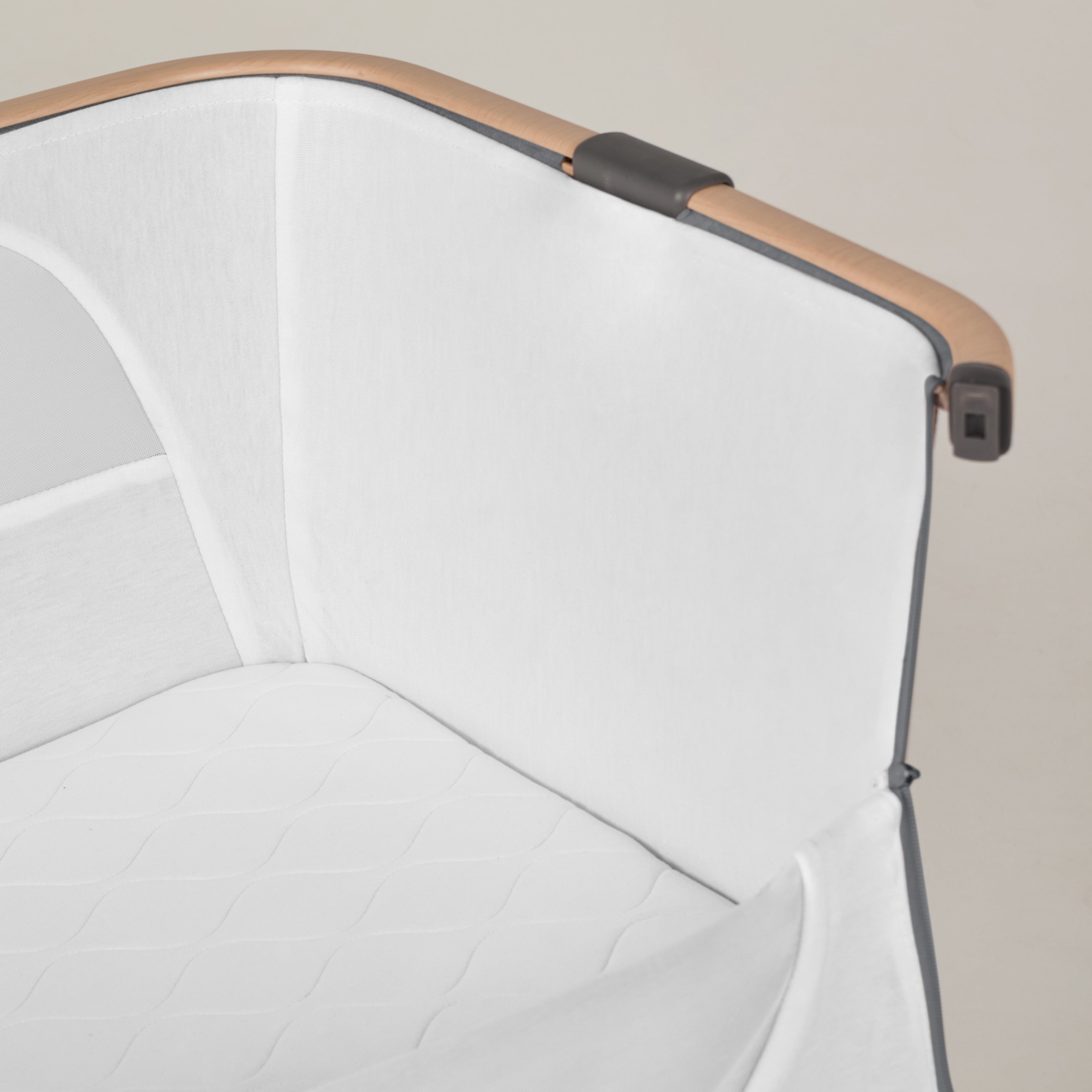 Lunar Bedside Crib Whisper Grey