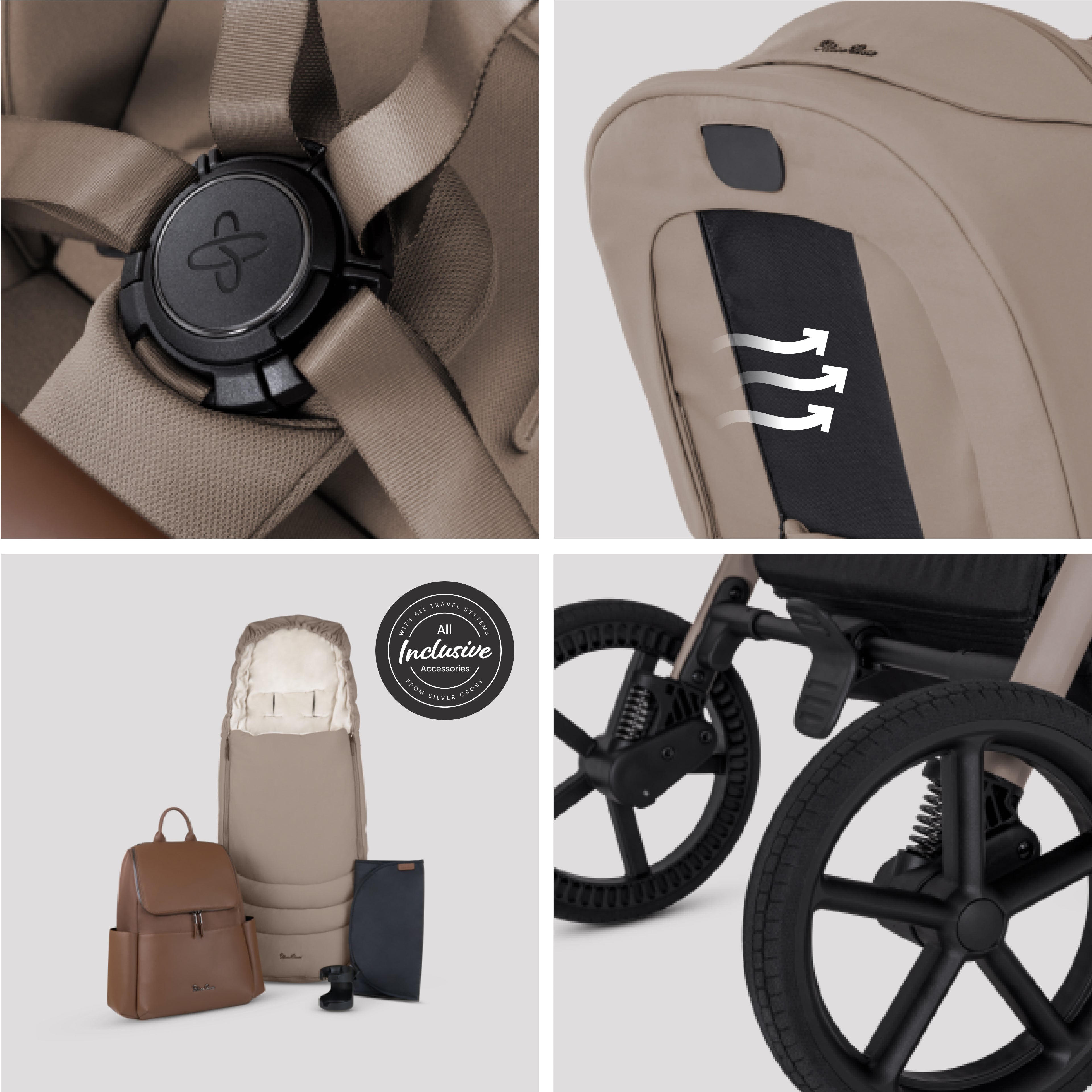 Breez Champagne Travel System Accessory Bundle (10 Piece)