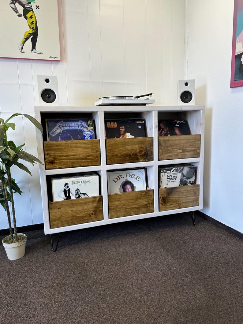 6-Pack Vinyl Record Storage with Drawers