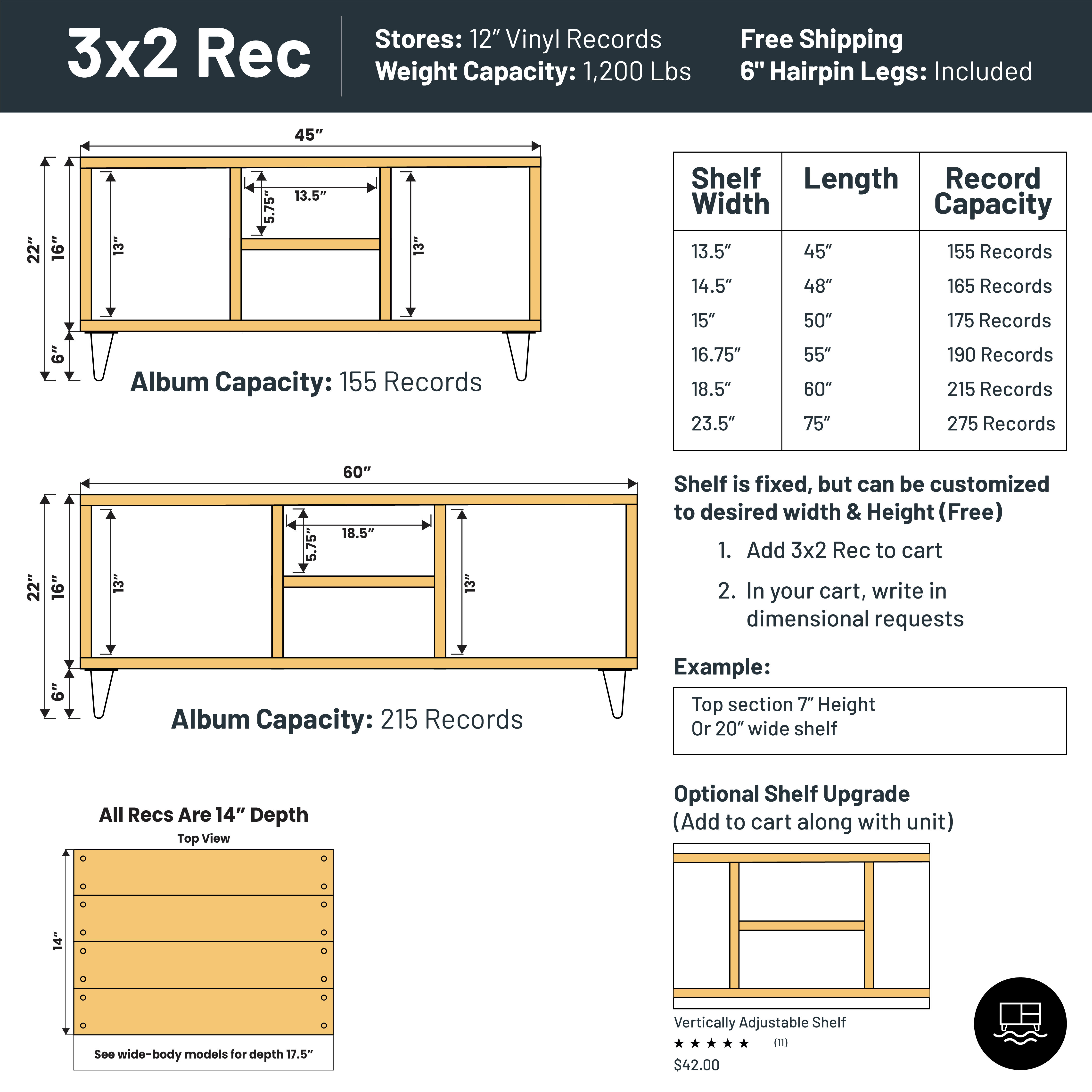 3x2 Vinyl Record Storage