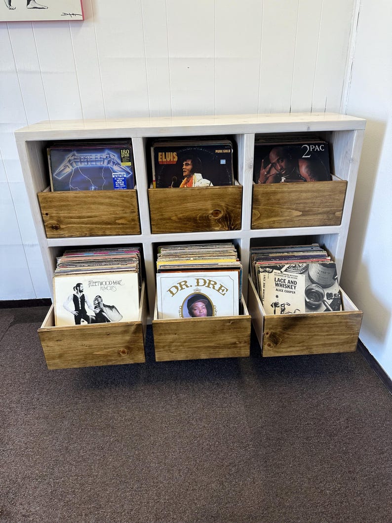 6-Pack Vinyl Record Storage with Drawers