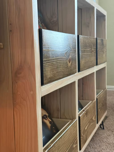 6-Pack Vinyl Record Storage with Drawers