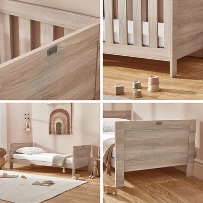 Bromley Oak 3 Piece Nursery Set with Convertible Cot to Toddler Bed, Dresser & Wardrobe