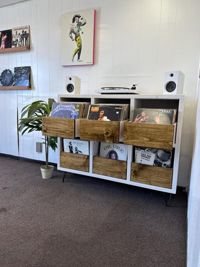 6-Pack Vinyl Record Storage with Drawers