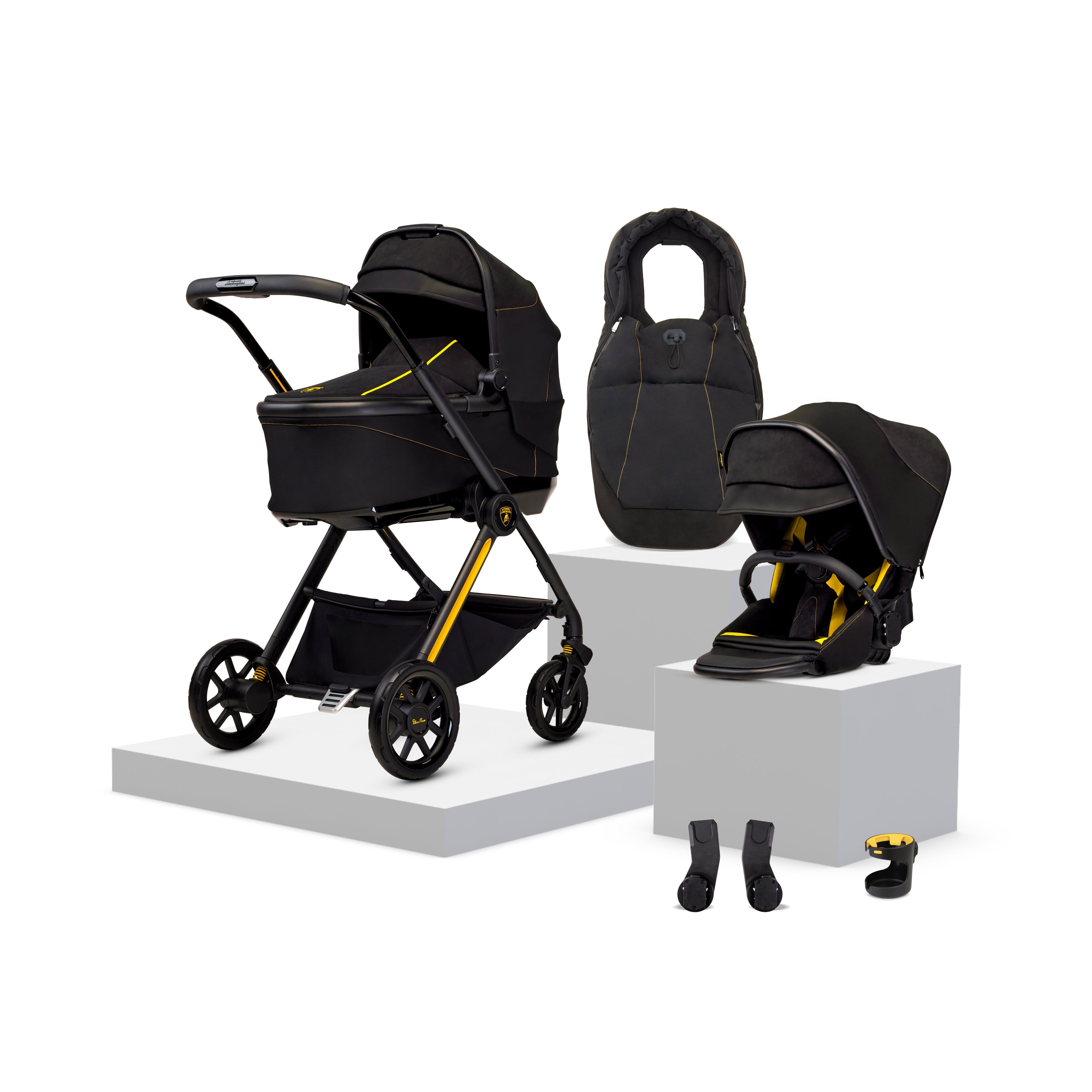 Silver Cross x Automobili Lamborghini Reef AL Giallo Travel System Accessory Bundle