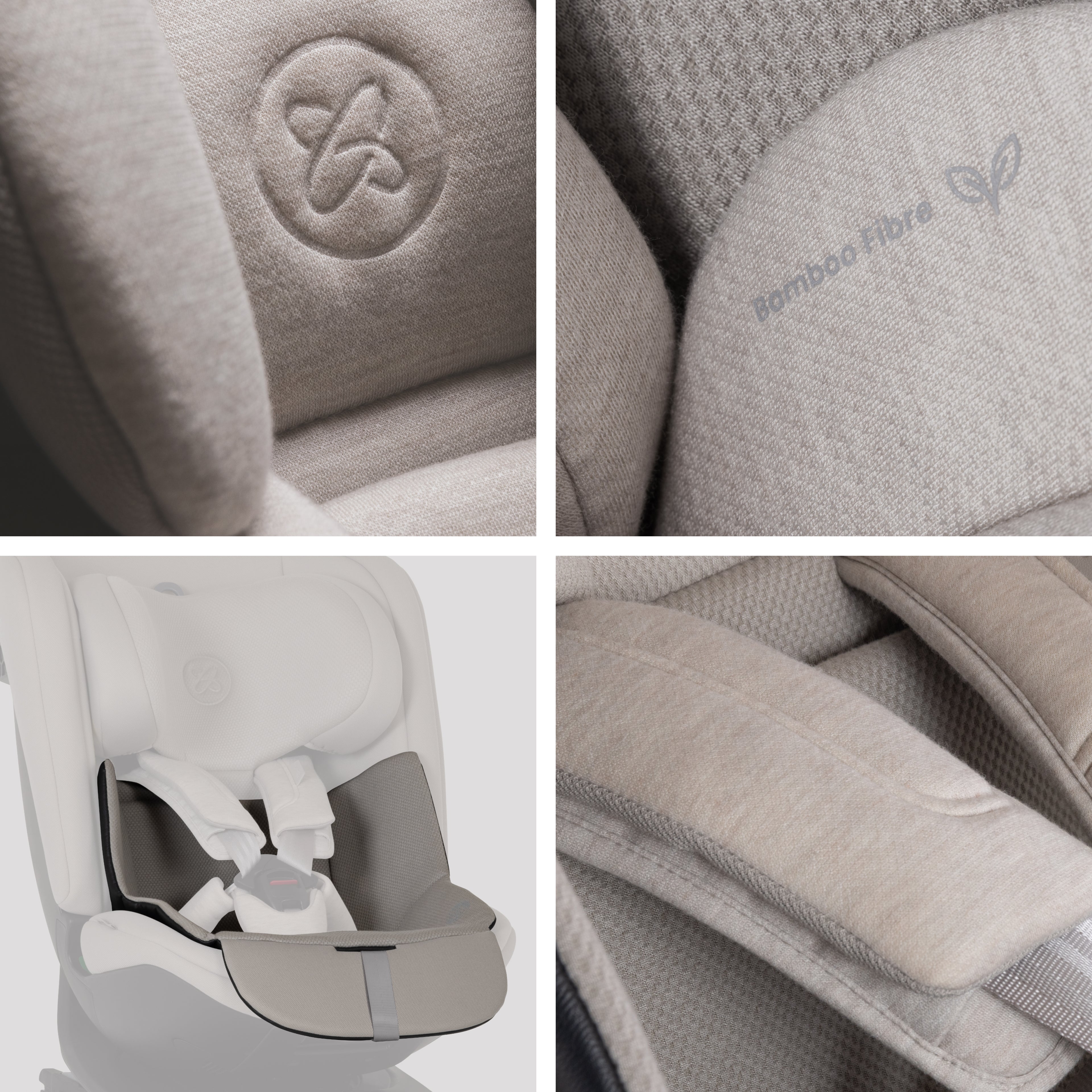 Motion 3 All Size 360 Rotating Car Seat Natural Taupe