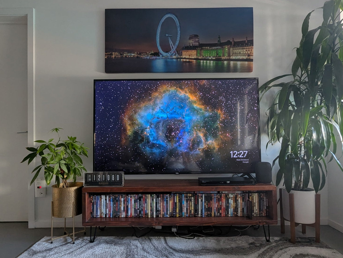 Handcrafted Wood TV Stand & Entertainment Center with DVD Storage