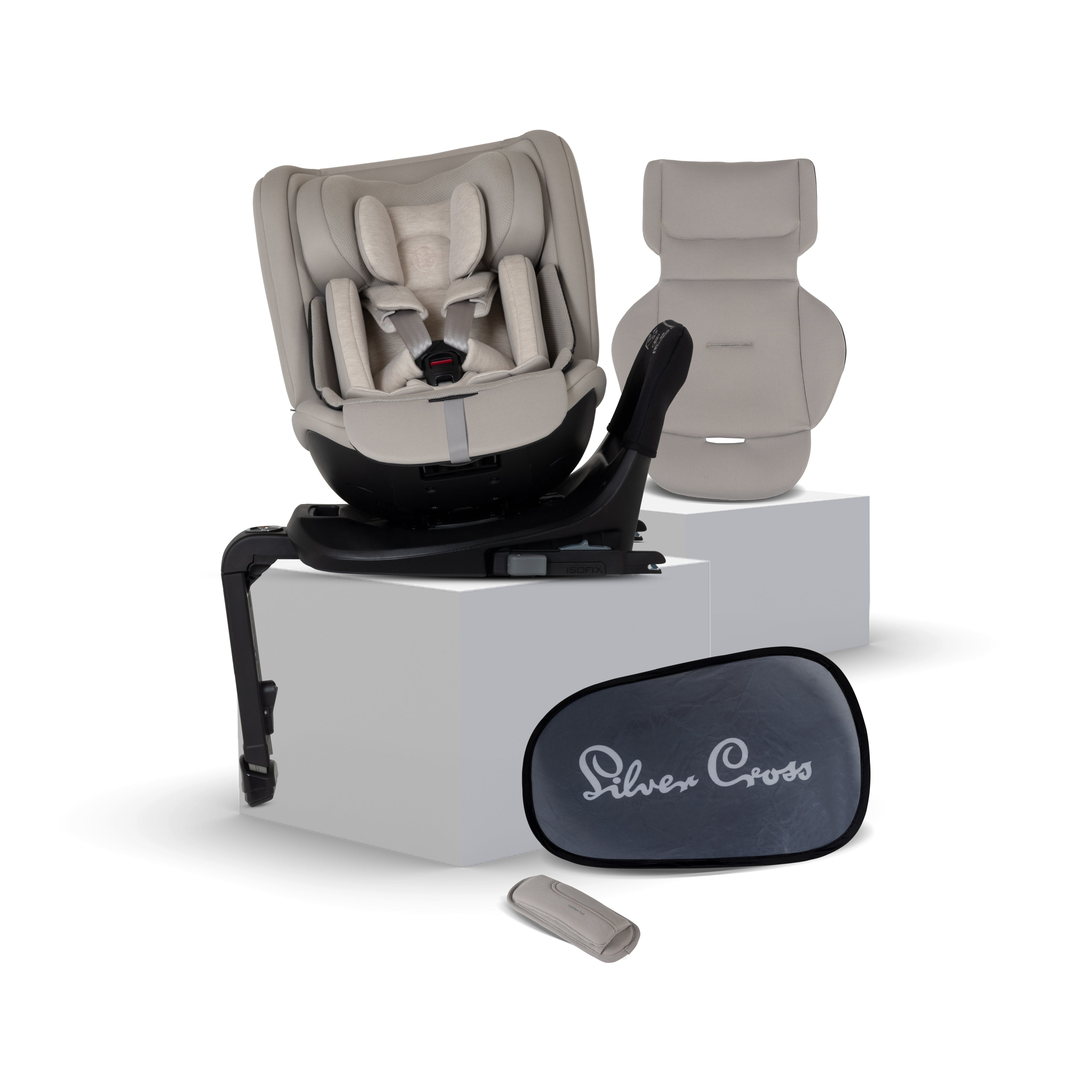 Motion 3 All Size 360 Rotating Car Seat Natural Taupe