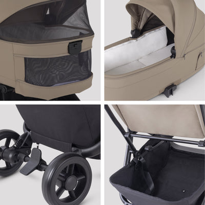 Nia Champagne Compact Travel System Iconic Black (8 Piece)