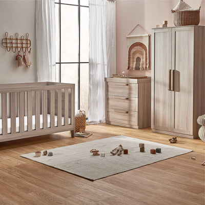Bromley Oak 3 Piece Nursery Room Set With Mattress