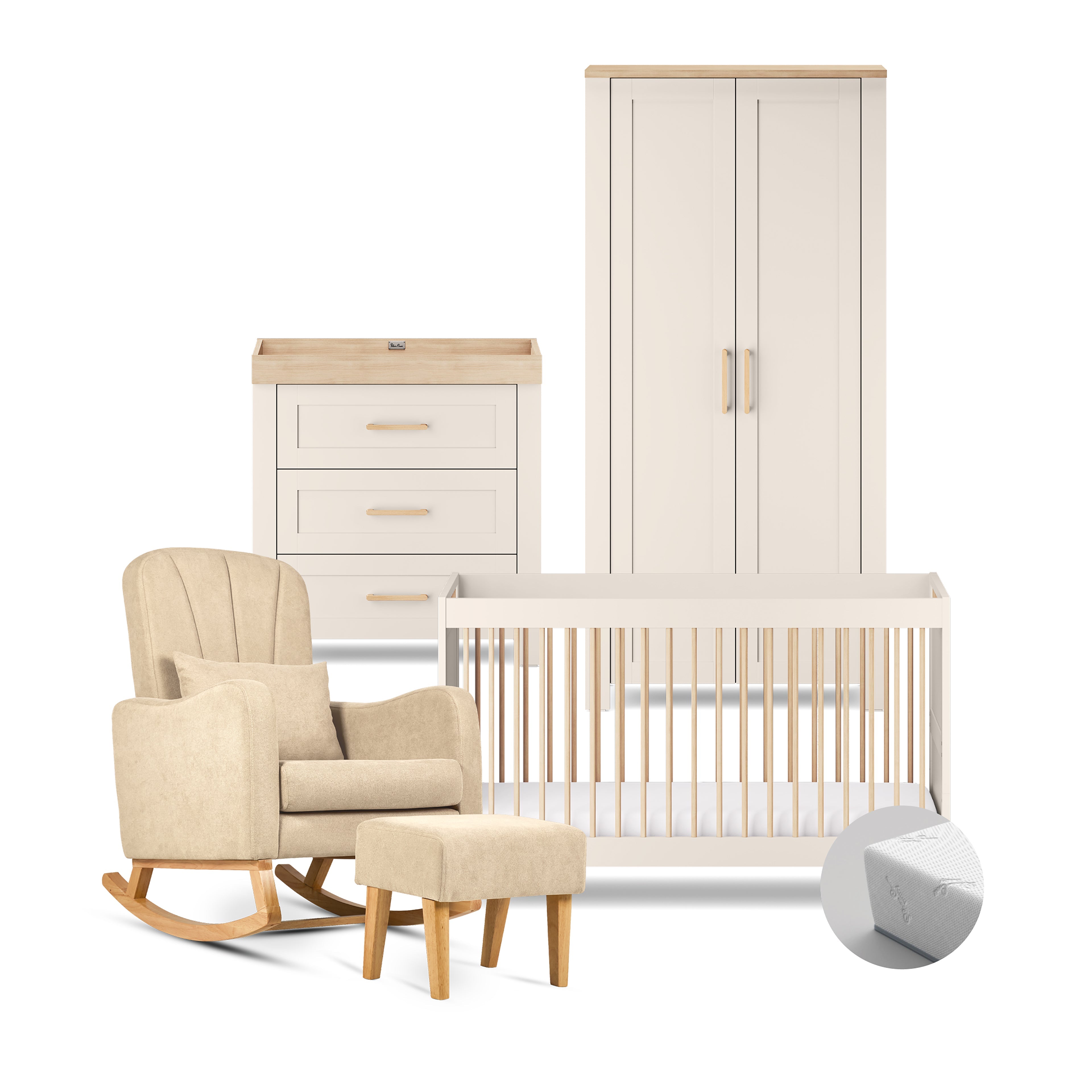 Seville 4 Piece Nursery Room Set With Mattress