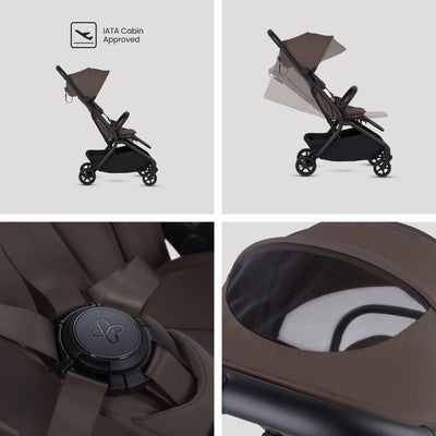 Nia Chocolate Compact Travel System with Accessory Pack Iconic Black (12 Piece)
