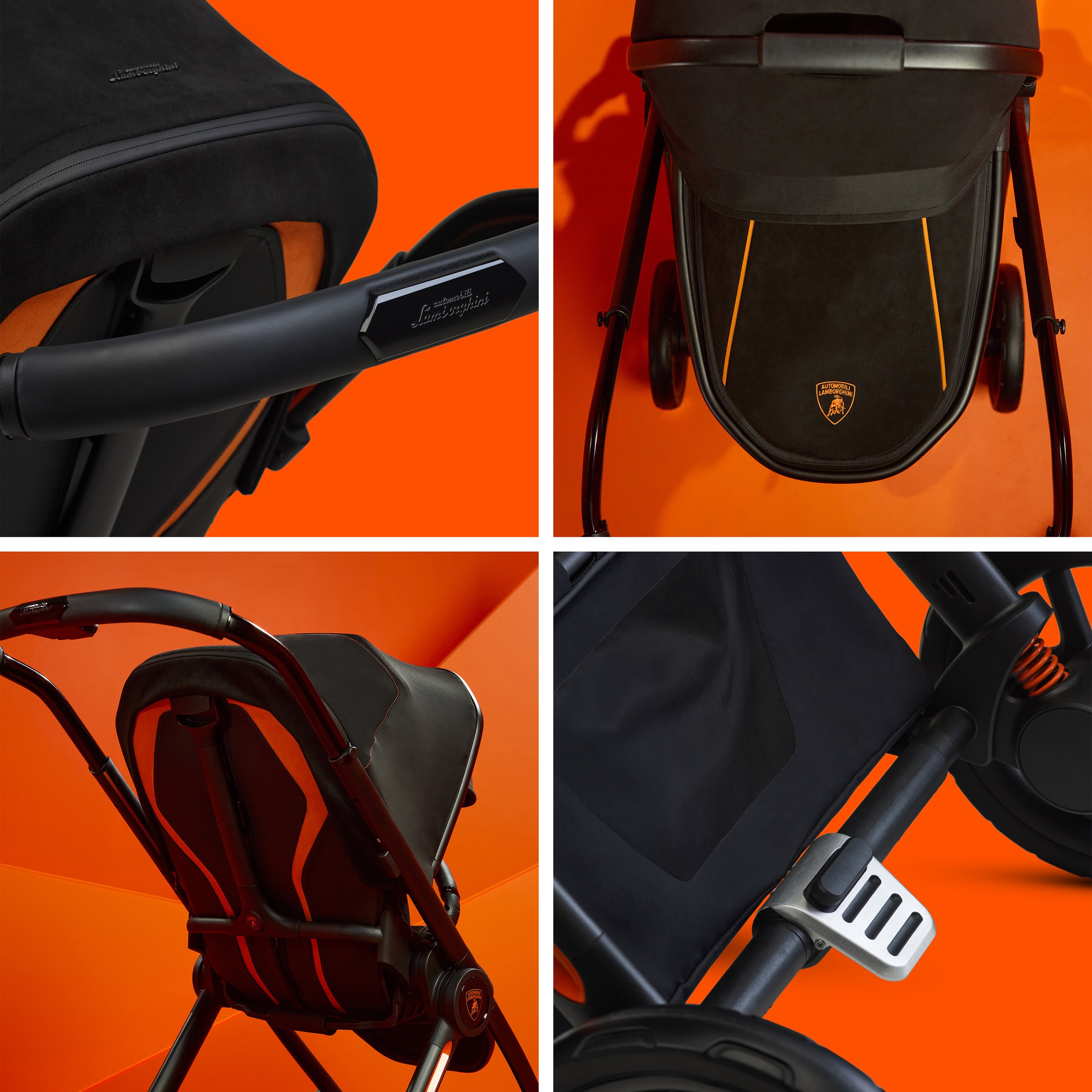 Silver Cross x Automobili Lamborghini Reef AL Arancio Travel System Ultimate 360 Infant Carrier Bundle (11 piece)