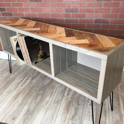 Natural Wood Earth Tones Herringbone Top (Add-on)