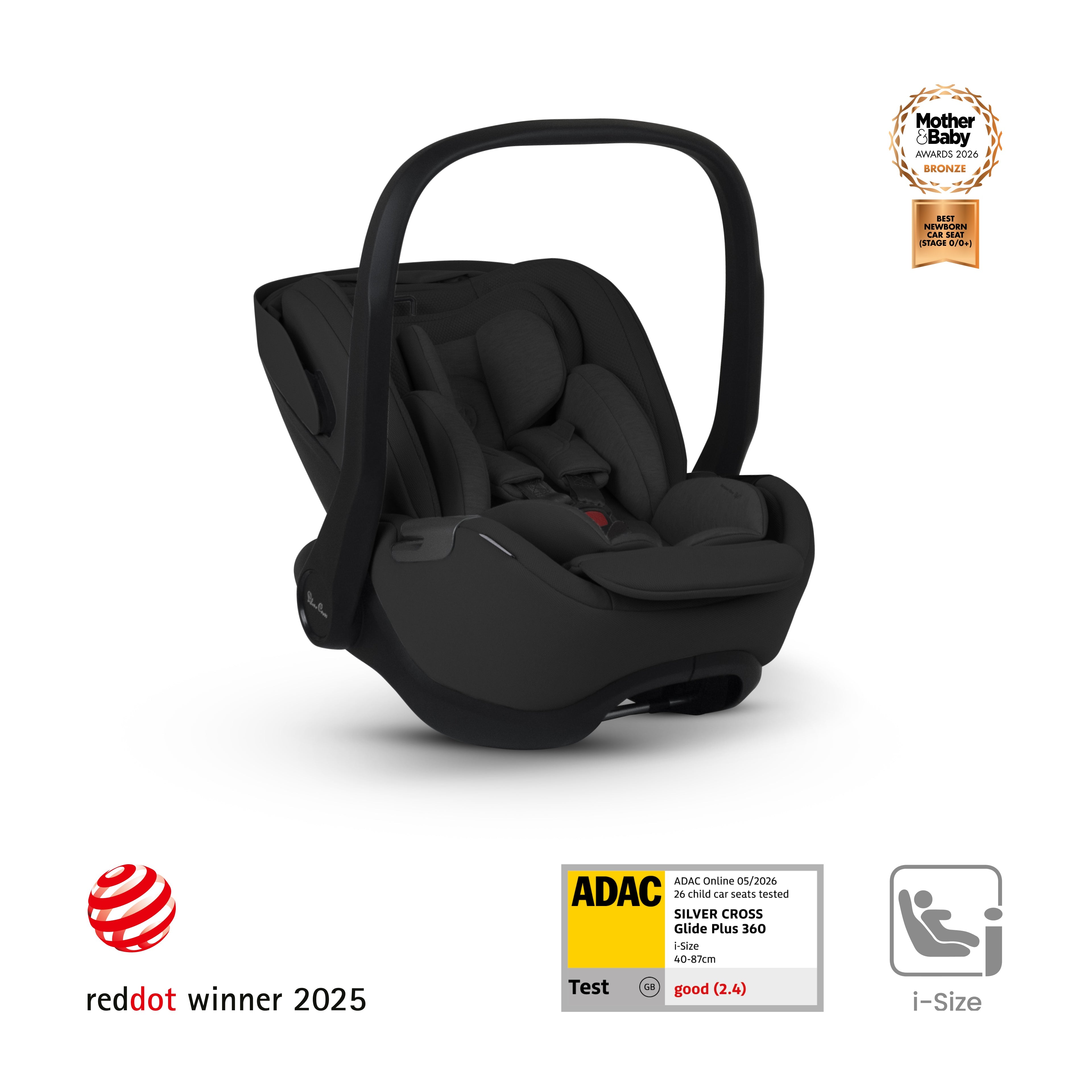 Glide Plus 360 Infant Car Seat Iconic Black & Base Plus 360