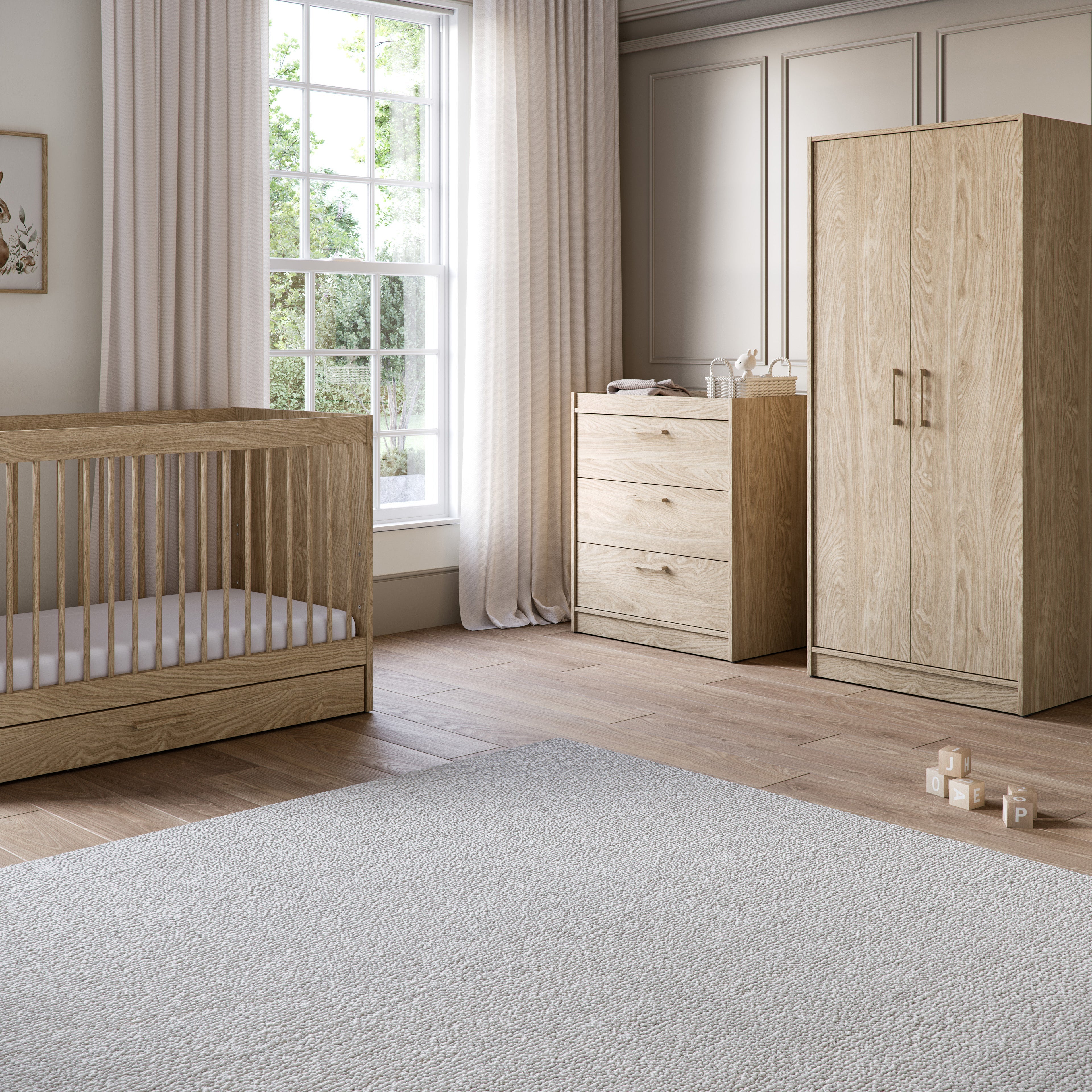 Geneva 3 Piece Nursery Room Set With Mattress