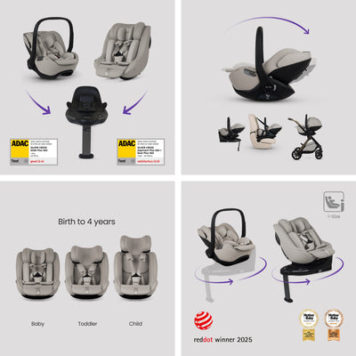 Reef 2 SPECIAL EDITION Espresso Travel System Ultimate 360 Natural Taupe Family Car Seat Bundle (12 piece)