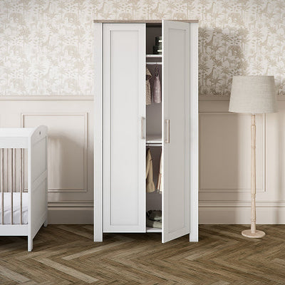 Valencia 3 Piece Nursery Set Convertible Cot to Toddler Bed, Dresser & Wardrobe