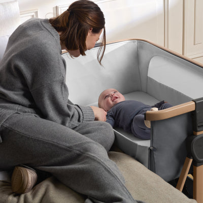 Lunar Bedside Crib Whisper Grey