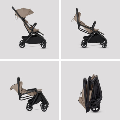 Nia Champagne Compact Travel System with Accessory Pack Iconic Black (12 Piece)