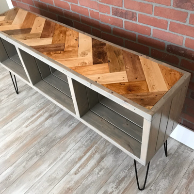 Natural Wood Earth Tones Herringbone Top (Add-on)