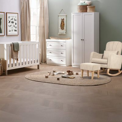 Bromley White 4 Piece Nursery Room Set With Mattress