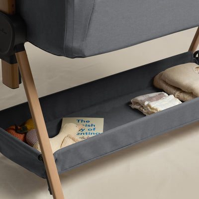 Lunar Bedside Crib Whisper Grey New Arrival Bundle - Bunny Print