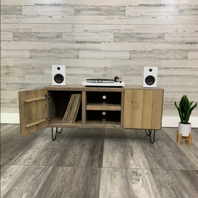 3x2 Solid Wood Vinyl Record Cabinet