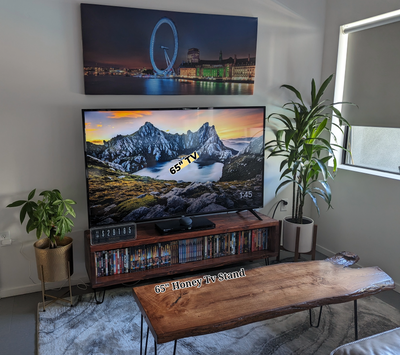 Handcrafted Wood TV Stand & Entertainment Center with DVD Storage