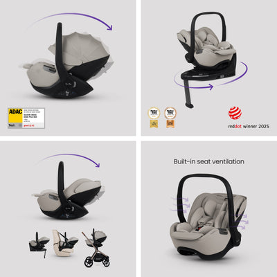 Breez Champagne Travel System Ultimate 360 Infant Carrier Bundle (12 piece)