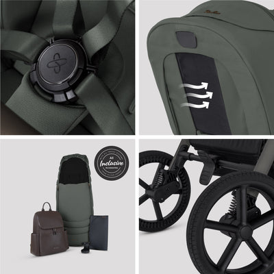 Breez Pewter Travel System Ultimate 360 Infant Carrier Bundle (12 piece)