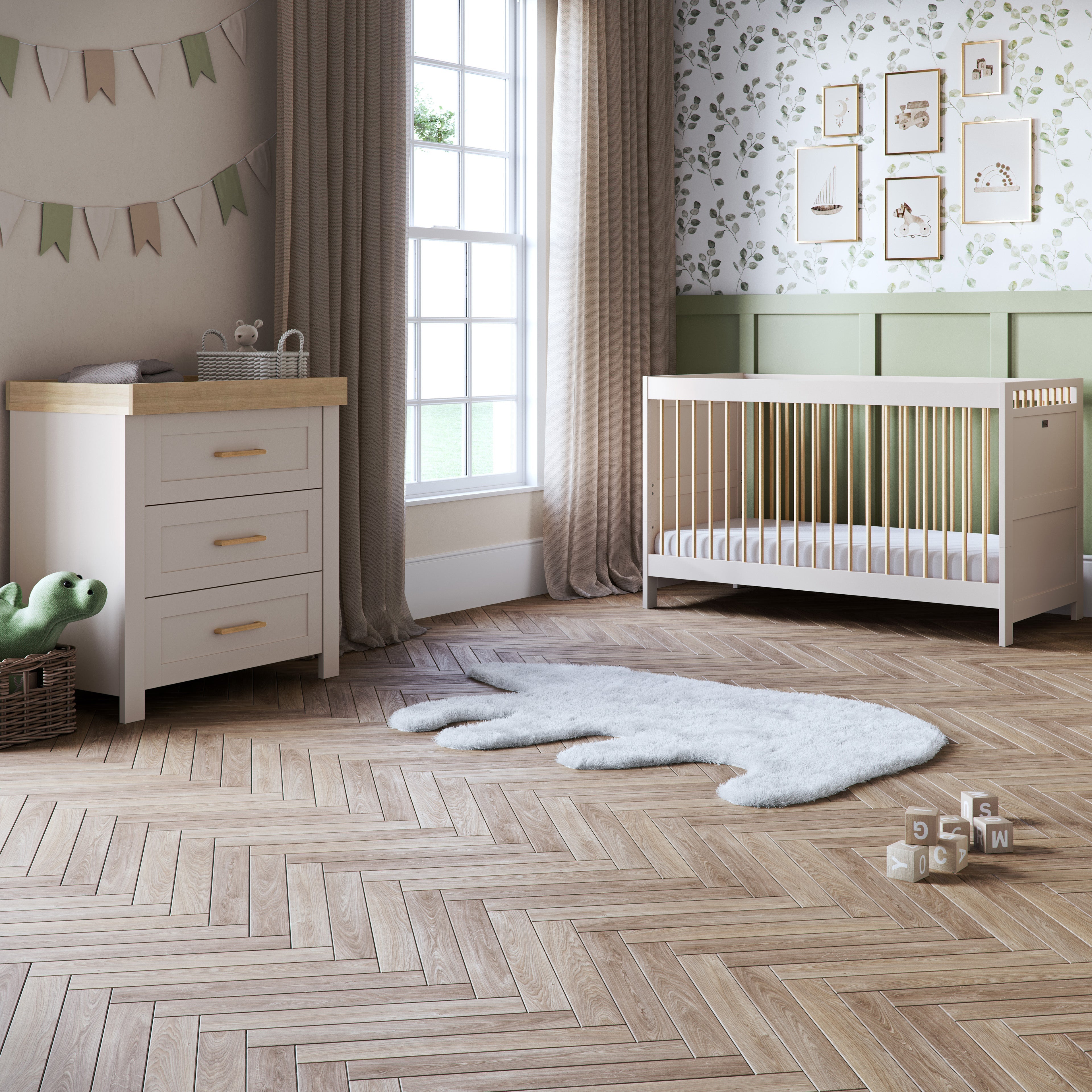 Seville 2 Piece Nursery Room Set With Mattress