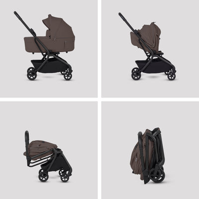 Nia Chocolate Compact Travel System Natural Taupe (8 Piece)