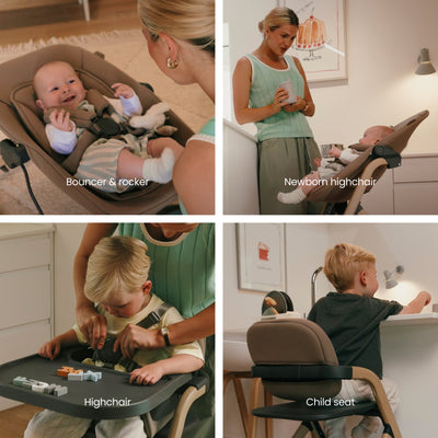 Nest & Nurture Highchair and Bouncer Bundle Biscuit
