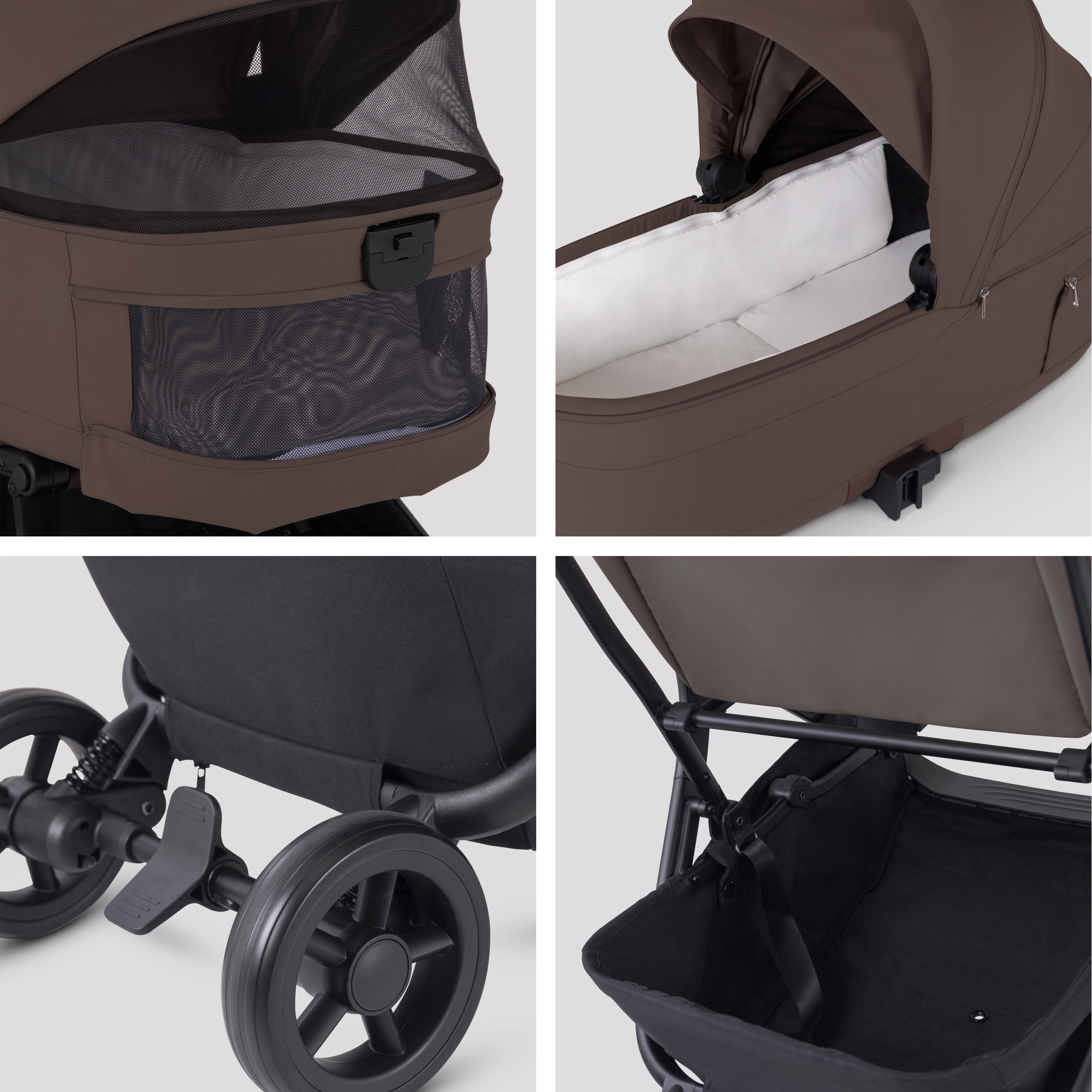 Nia Chocolate Compact Travel System Natural Taupe (8 Piece)