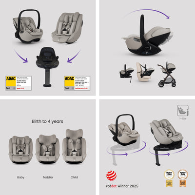 Reef 2 SPECIAL EDITION Ganache Travel System Ultimate 360 Natural Taupe Family Car Seat Bundle (12 piece)